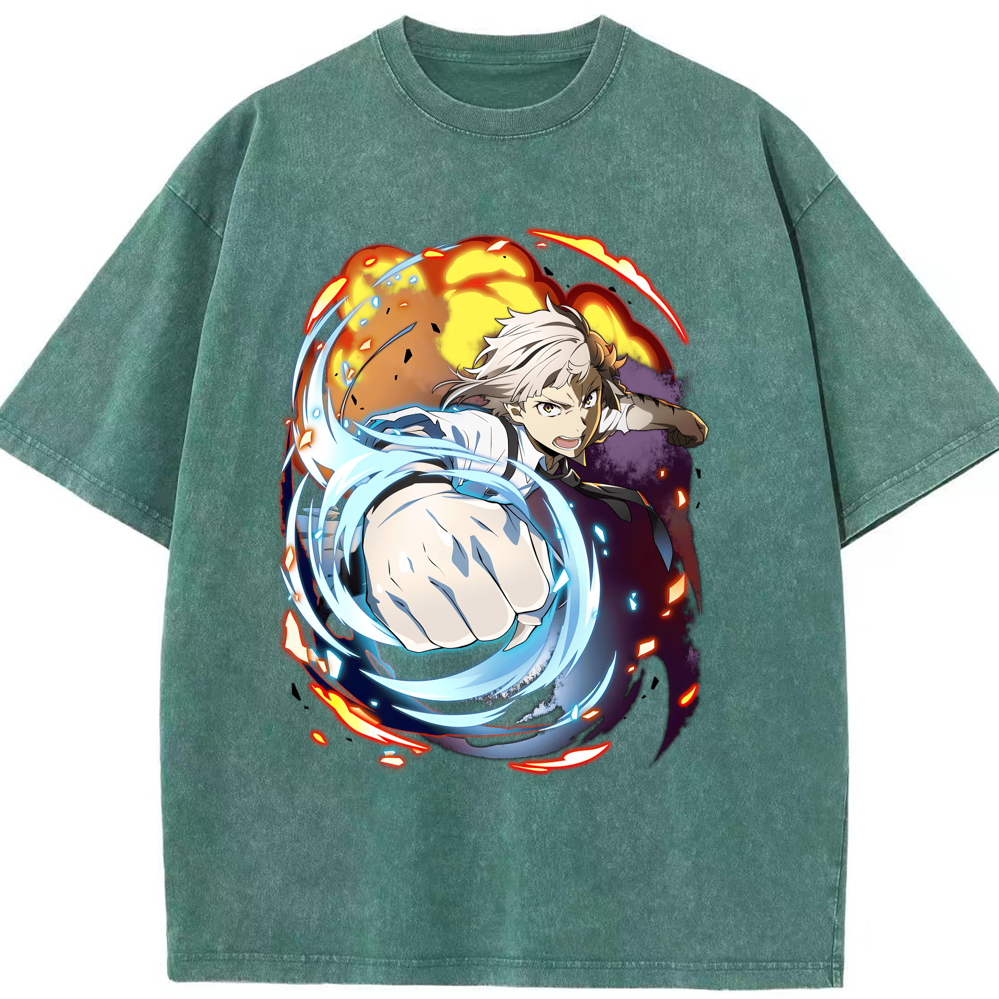 （画像用） 文豪ストレイドッグス Bungo Stray Dogs 綿100% ヴィンテージ風 半袖Tシャツ（フロントプリント）